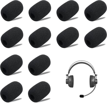 SnelShoppen - 24 Stuks Headset Microfoon Schuim Covers, Dode Kat/Wind Muff, Microfoon Demper/Windscherm, Geschikt voor Clip-on Microfoons, Classroom,