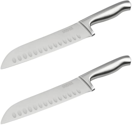 Set van 2 Santoku keukenmessen met 18 cm Nirosta Star lemmet