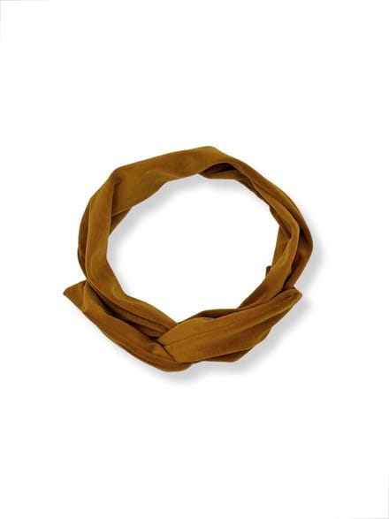 Duurzaam cadeau - Flexibele haarband - IJzerdraad - Velours Goud Bruin - 90 cm