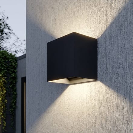 Lucande LED buiten wandlamp Evie, 14 cm, antraciet, up/down