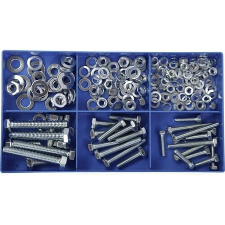 Assortiment zeskantstaalschroeven, 150-delig