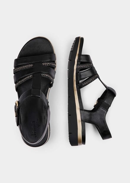 Sandalen met sleehak - zwart - Gr. 37 van Goldner Fashion