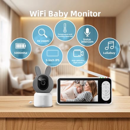 Babyfoon met camera | 1080p HD | Wifi | Tuya app | | Huil detectie | Temperatuur meting