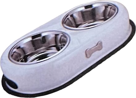 Voederbak duo 16 cm wit