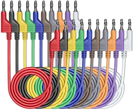 10 Stuks Stapelbare Banaanstekker Testkabels voor Multimeter - 1 Meter Lengte
