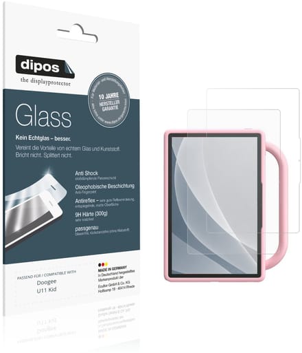 dipos – 2x Matte Pantserfolie geschikt voor Doogee U11 Kid | 9H Screenprotector