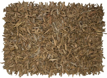vloerkleed gerecycled leer franjes camel 60x90cm