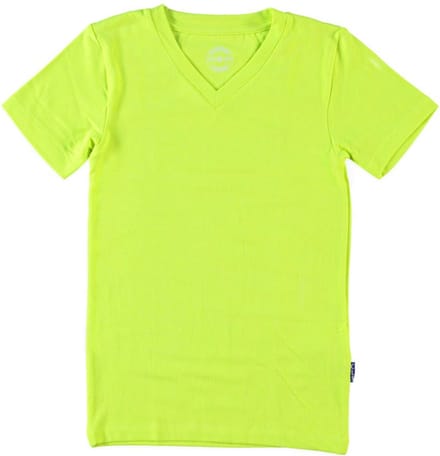 Claesen's - T - shirt V Neck - Pyjama - Neon Yellow - Maat 116-122