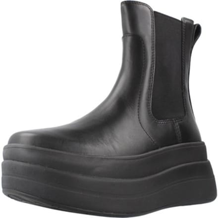 FitFlop F-Mode Stack Leather Chelsea Boots ZWART - Maat 37