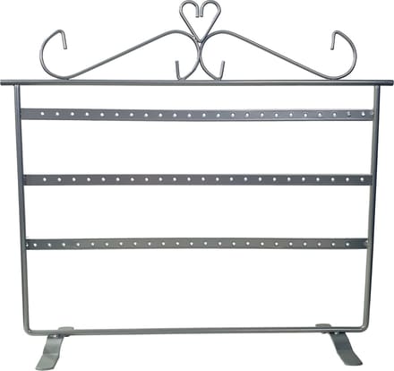 Ilènne - Oorbellenrekje - Zilver grijs - 33 paar - 32x9x28,5cm - Metaal