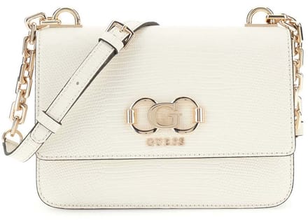 GUESS schoudertas Salinge Flap Crossbody Bag Cream White crème