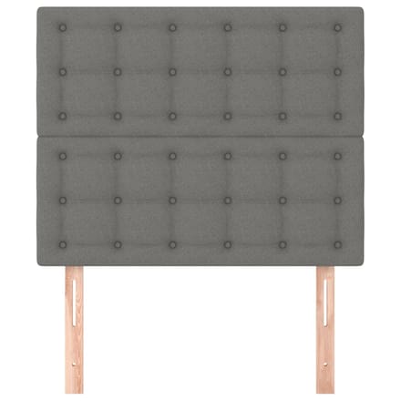 vidaXL - Hoofdbord - donkergrijs - 100x5x118/128 - cm - Stof