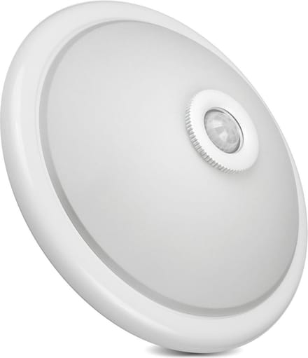 Plafondlamp - PIR Bewegingssensor - Schemersensor - 2x E27 - Wit - 32cm