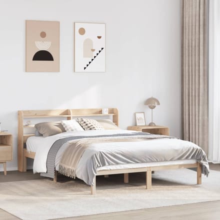 vidaXL - Bedframe - zonder - matras - massief - grenenhout - 135x190 - cm