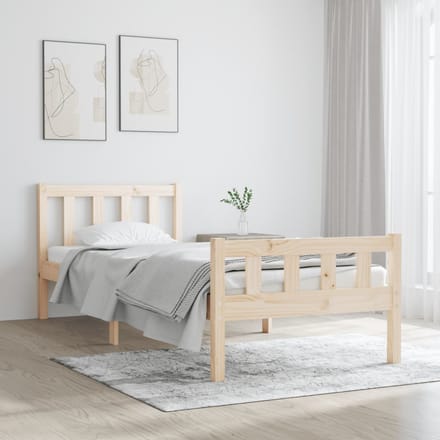 vidaXL - Bedframe - massief - hout - 75x190 - cm