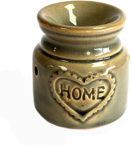 Home geurbrander - keramiek - brander voor waxmelt - groen - hart