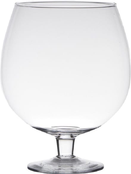 Hakbijl Glass Vaas Brandy - 20 cm - op voet - bloemenvaas - terrarium