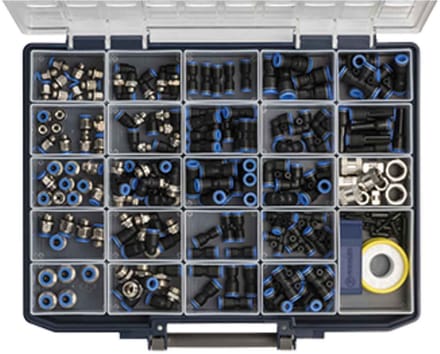 Riegler assortimentsdoos snelkoppelingen Blauwe serie 109907