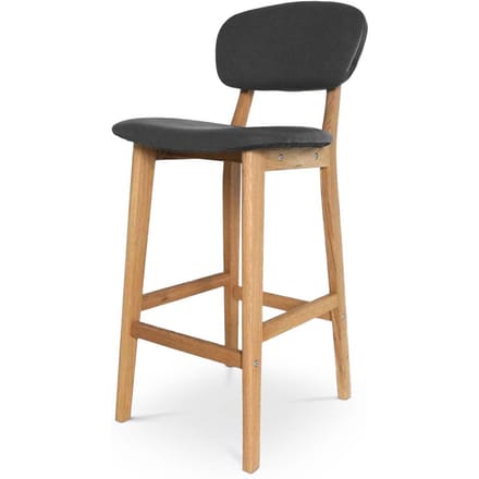 Essence Wood houten barkruk met kunstleren zitting - 65 cm