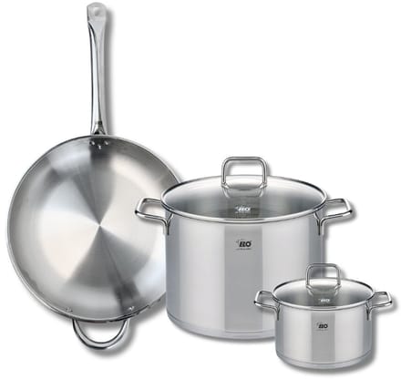 Set van 1 Koekenpan 32 cm en 2 kookpotten 16 en 26 cm Elo Profi Citrin