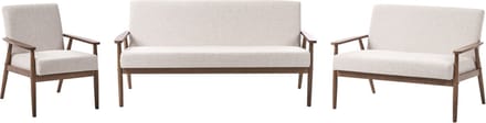 ESRUM - Bankenset - Beige/Donkerbruin - Polyester