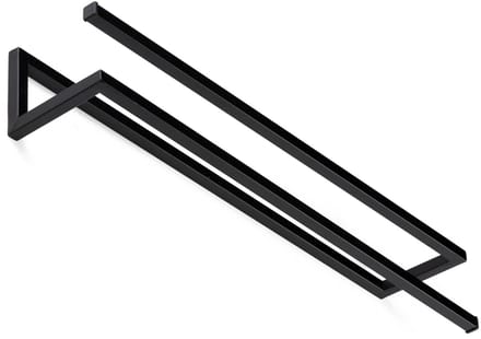 HowHomely - Handdoekhouder - 2 Handdoeken - 60 cm - Mat Zwart