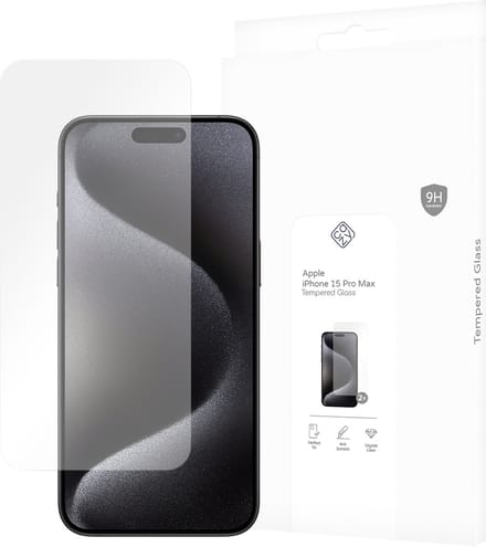 Cazy screenprotector geschikt voor iPhone 15 Pro Max - Screenprotector Gehard Glas - 2 Stuks