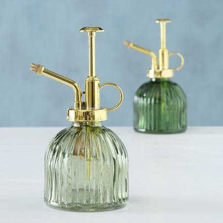 Sierflesje - Spuit flesje - Decoratie - 2 stuk - Goud - Groen - Glas