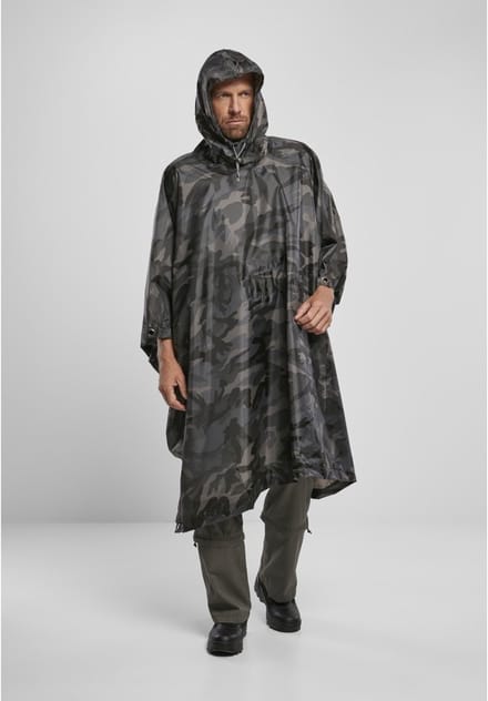 Brandit - Ripstop Regenponcho - One size - Zwart/Bruin