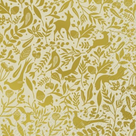 Stewo servetten kerst mindful gold, formaat 33 x 33 cm.