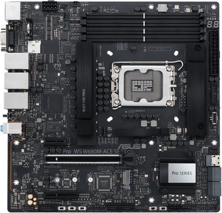 ASUS PRO WS W680M-ACE SE Moederbord - Intel W680 - Intel LGA1700 - DDR5 RAM - Micro-ATX