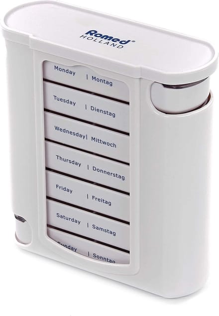Romed medicatie dispenser / pillendoosje - week - Set van 10 doosjes Romed