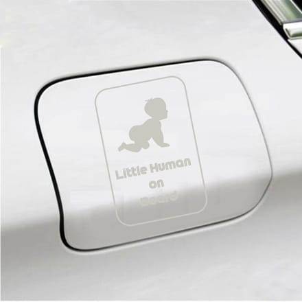 Bumpersticker - Little Human On Board - 15 X 10 - Zilver