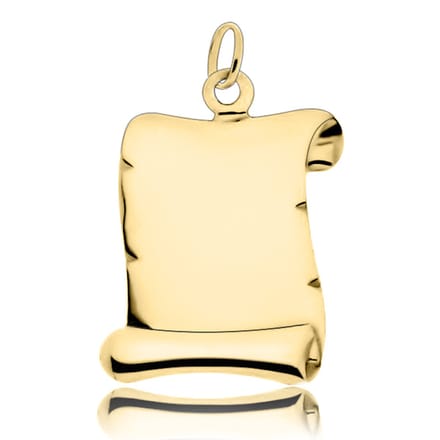 Juwelier Zwartevalk - 14 karaat gouden perkamentrol hanger - 14.101.008