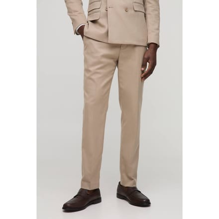 Slim Fit Getailleerde Broek met Textuur | Ecru | Size 30