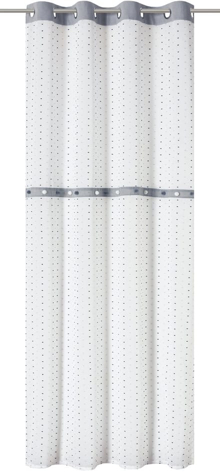 Elbersdrucke Gordijnoogjes Bobbel 255x140 cm wit-grijs semi-transparant