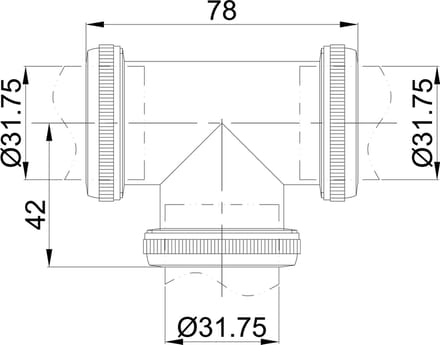 Wiesbaden UniMatch Buisverbinder T-Stuk 32 mm - Chroom