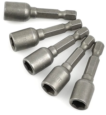 GEKO Magnetische zeskantdoppen - 8mm - CrV staal - 5 stuks