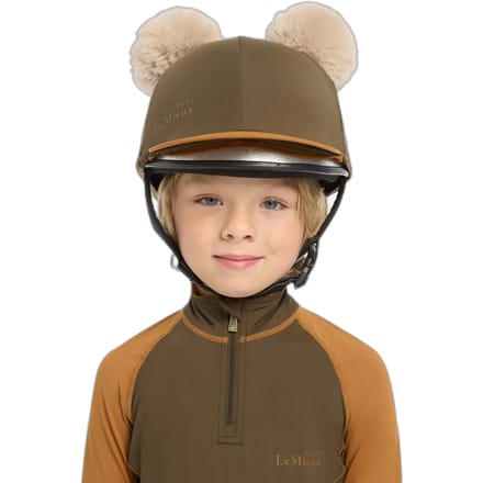 Dubbel pompon paardrijcap voor kinderen LeMieux
