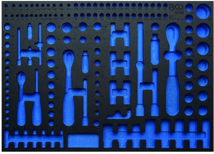 BGS 3/3 Werkplaatswageninleg LEER voor: 192-dlg. Steeksleutel-set Pro Torque - 4036-1