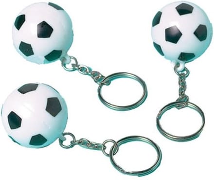 Amscan Sleutelhangers Championship Soccer Zwart/wit 12 Stuks
