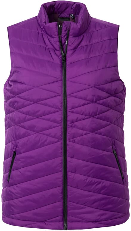 Ulla Popken - Dames - HYPRAR functionele doorgestikte bodywarmer waterafstotend - Donkerpaars - Maat 46+