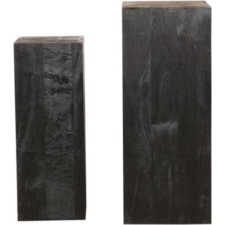 PTMD - Bloemenzuil Kyro - Zwart - 35x35x90cm - Set van 2