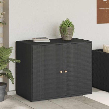 vidaXL - Tuinkast - Zwart - 100x55,5x80 - cm - Poly - Rattan