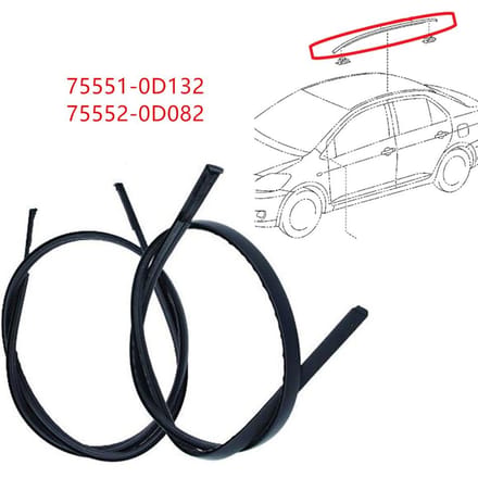 2 stuks dakafwerkingslijst voor Toyota Yaris Hatchback 2014-2018 black