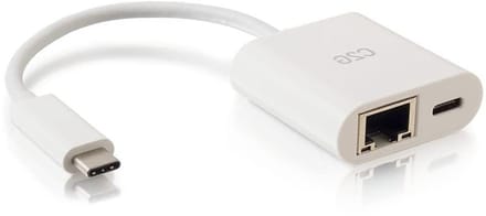 Netwerkadapter - USB-C Ethernet - Bedraad Internet - Met Stroomvoorziening - Gigabit Snelheid - Wit