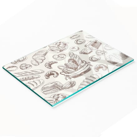 Multifunctionele decoratieve broodplank van gehard glas voor in de keuken, 80x52 cm