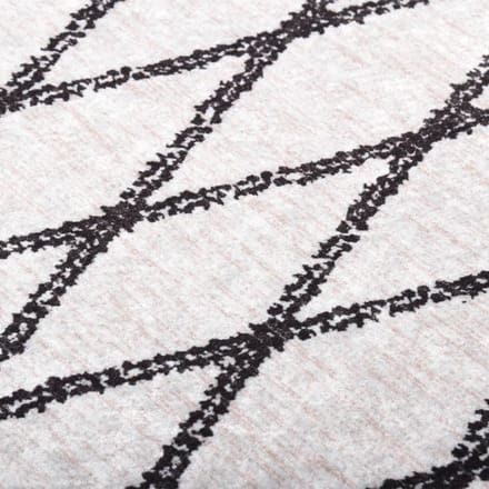 vidaXL - Vloerkleed - wasbaar - 80x300 - cm - wit - en - zwart
