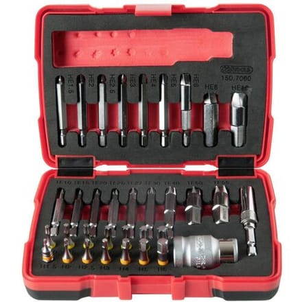 KS Tools 150.7060 1/4" + 10 mm Torx- en inbusboutuitdraaiset, 34-dlg