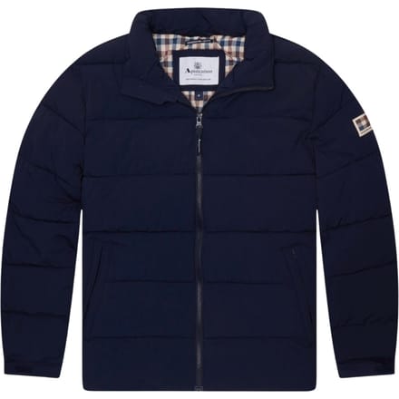 Aquascutum Active Sp Marineblauwe Pufferjas Met Opstaande Kraag